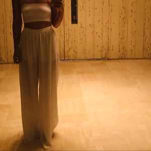 Alice + Olivia Sheer Wide Leg Pants